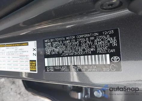 2024 Toyota Crown Platinum from USA, damaged, VIN JTDAFAAF3R3007774